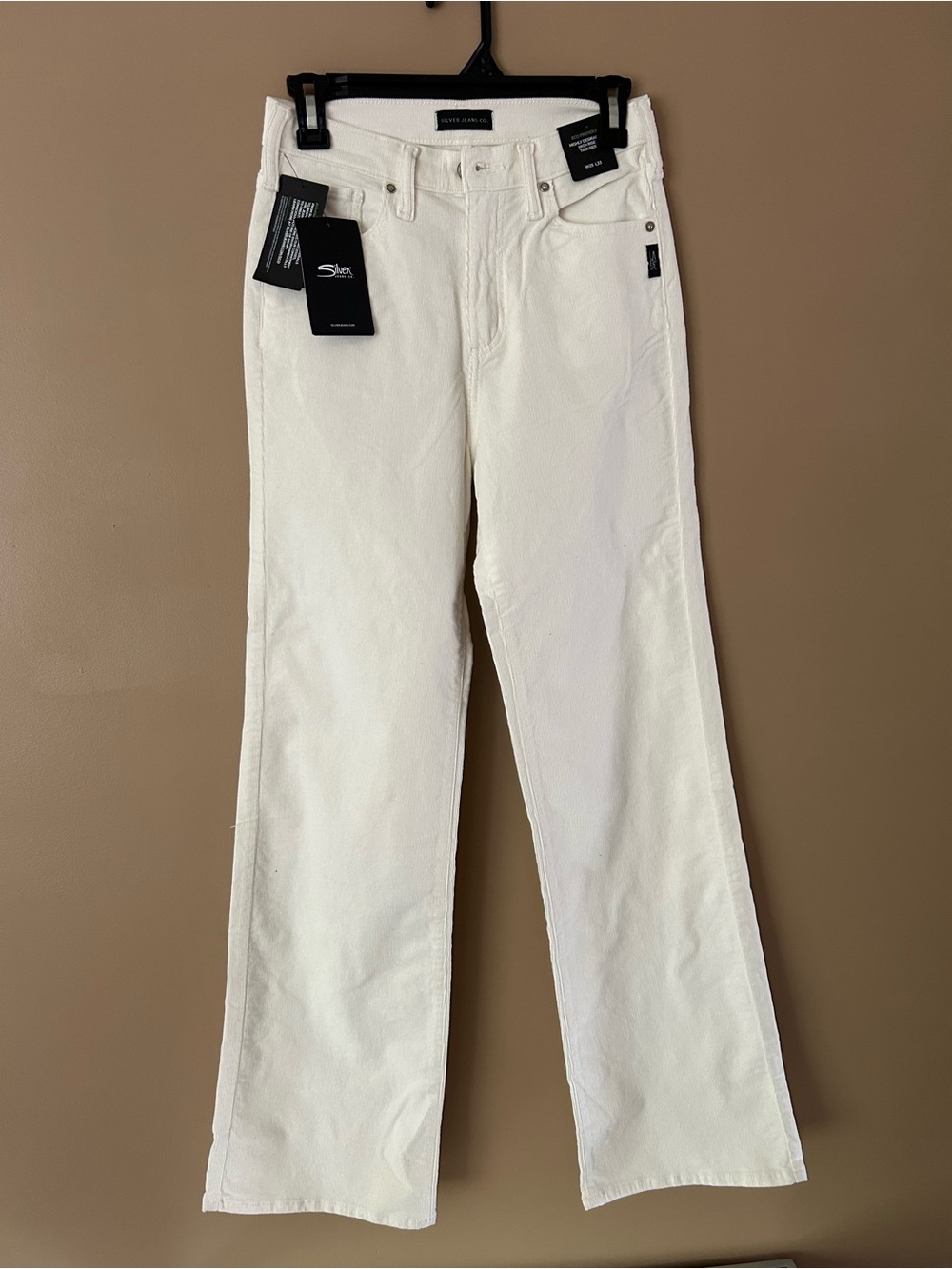 Silver Jeans White Straight Corduroy Women’s Jeans